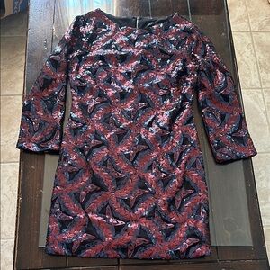 Red and Black endless rose Sequin long sleeve Dress 🌹🖤